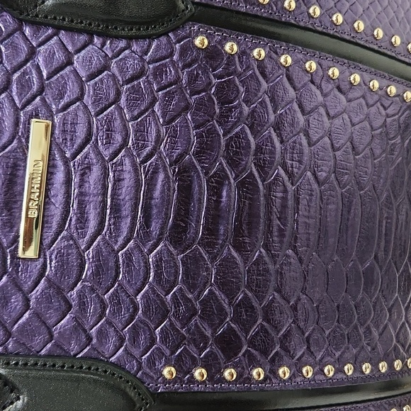 🔹️ Brahmin🔹️ RARE🔥  Small Caroline Ultraviolet Altair Genuine Leather ✨️💜 - Picture 10 of 16